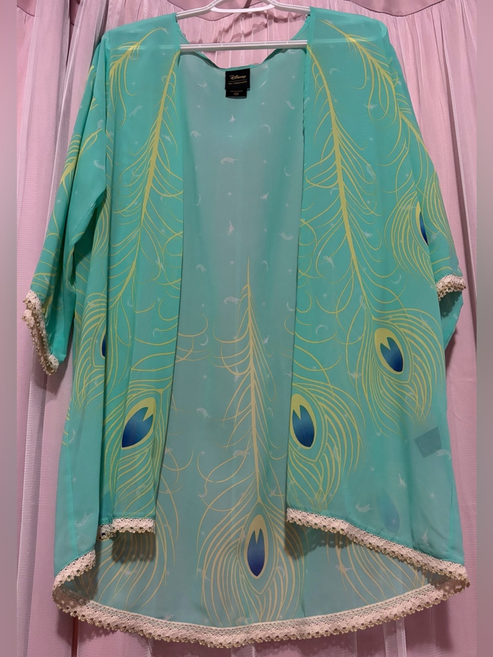 Disney Her Universe Teal Top with Peacock feathers Print -Princess Jasmine-